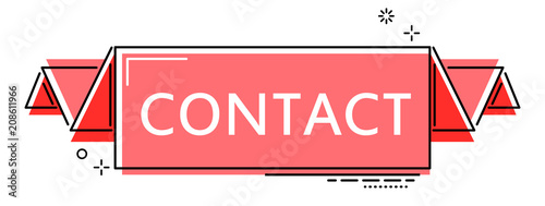 red flat line banner contact