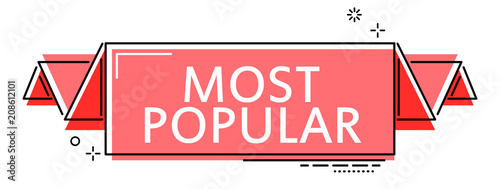 red flat line banner most popular