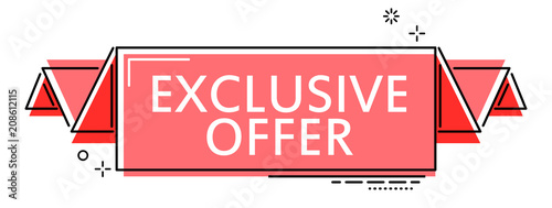 red flat line banner exclusive offer