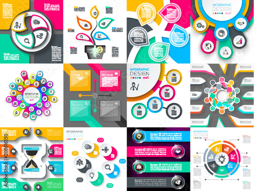 Infographic design vector sets used for workflow layout. photo