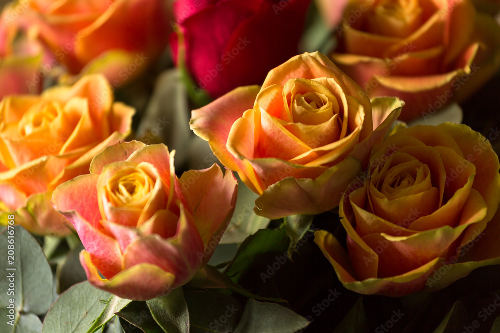 Red and orange roses bouquet Red and orange roses bouquet