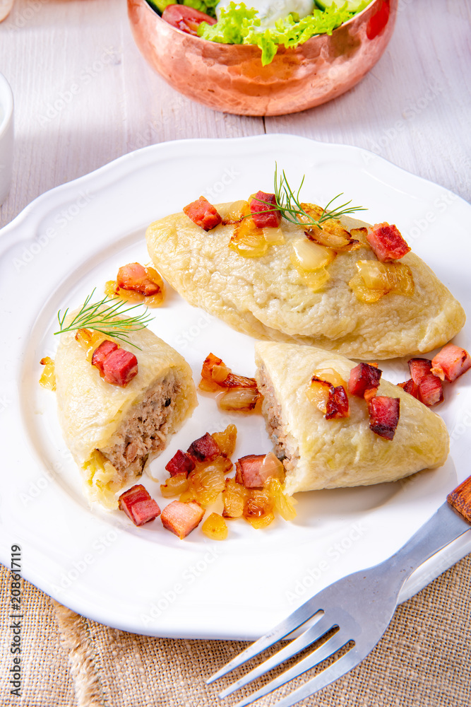 Delicious Cepelinai, a specialty Lithuanian and Polish cuisine. Delicious Cepelinai, a specialty Lithuanian and Polish cuisine.