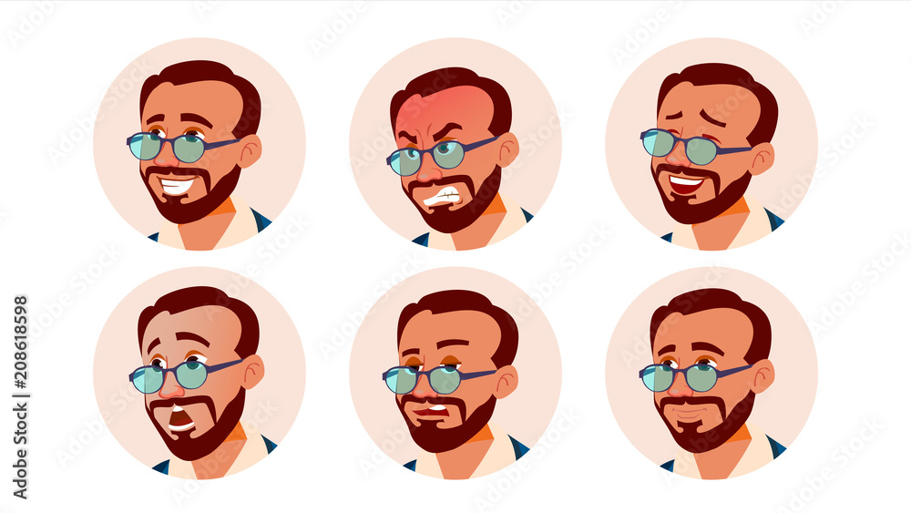 Avatar Icon Man Vector. Turkish. Turk Human Emotions. Anonymous Male. Various Expression. Various Head. Isolated Cartoon Character Illustration Avatar Icon Man Vector. Turkish. Turk Human Emotions. Anonymous Male. Various Expression. Various Head. Isolated Cartoon Character Illustration