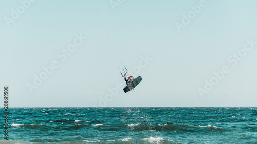 kiter jumping with a trick in Marbella
