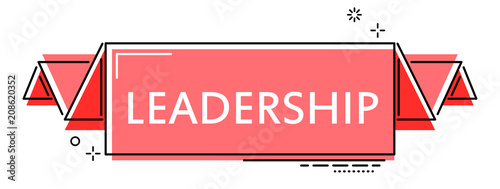red flat line banner leadership