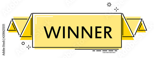 yellow flat line banner winner