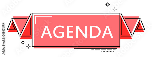 red flat line banner agenda