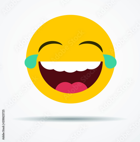 Isolated Laughing emoticon in a flat design photo