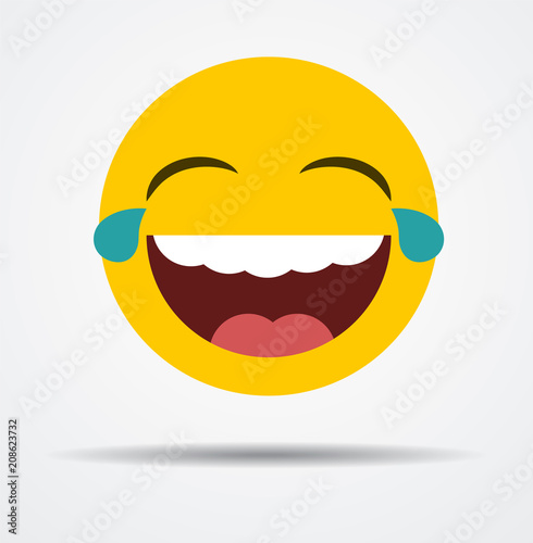 Photographie Isolated Laughing emoticon in a flat design