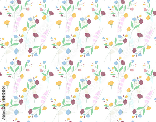 feather and flower pattern background