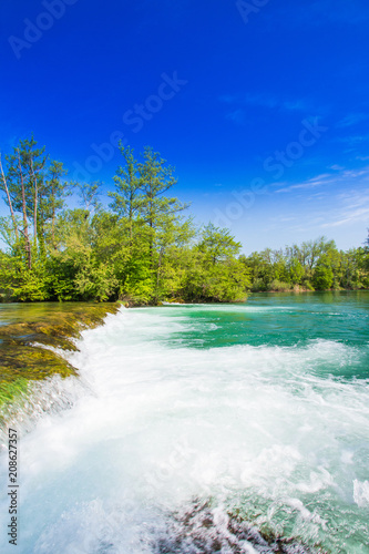  Beautiful countryside landscape and waterfall in village of Belavici on Mreznica river in Croatia © ilijaa