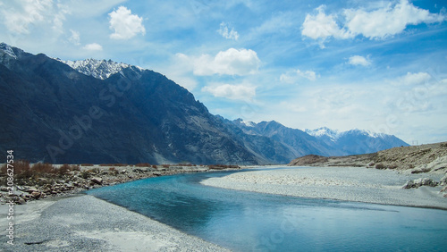Landscape of Iceberg and lake in leh ladakh, India