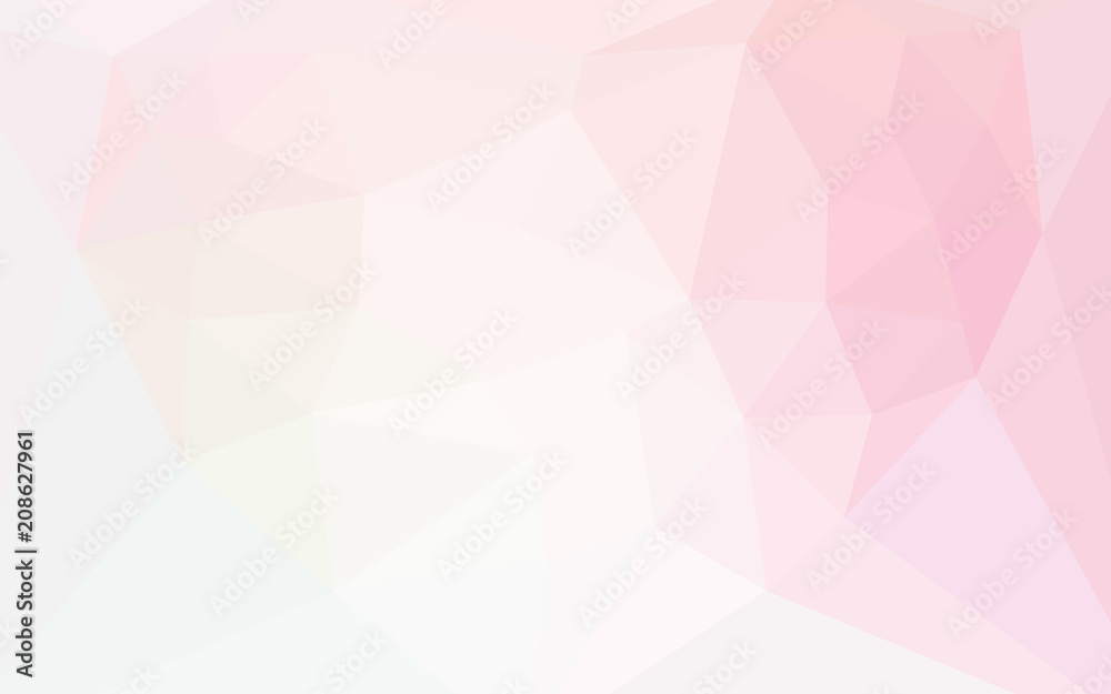 Light Pink, Yellow vector polygonal template with a heart in a centre.
