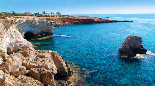 Panoramic view on a cave and cape near Agia Napa