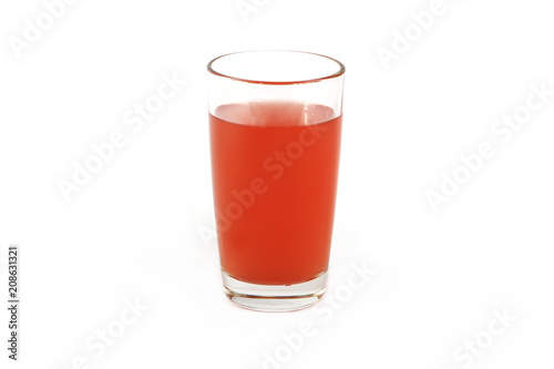 Wallpaper Mural Fresh grapefruit juice with mint in a glass cup isolated on white background. Grapefruit fresh and juice on a white background, view of the shu, cospore space Torontodigital.ca