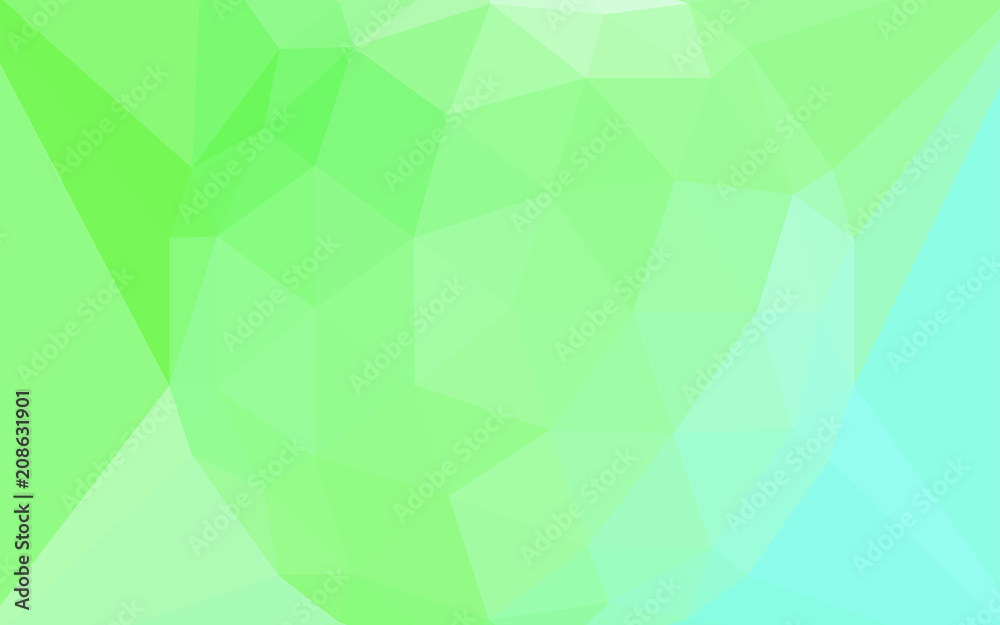 Obraz premium Light Green vector abstract polygonal pattern with a gem in a centre.