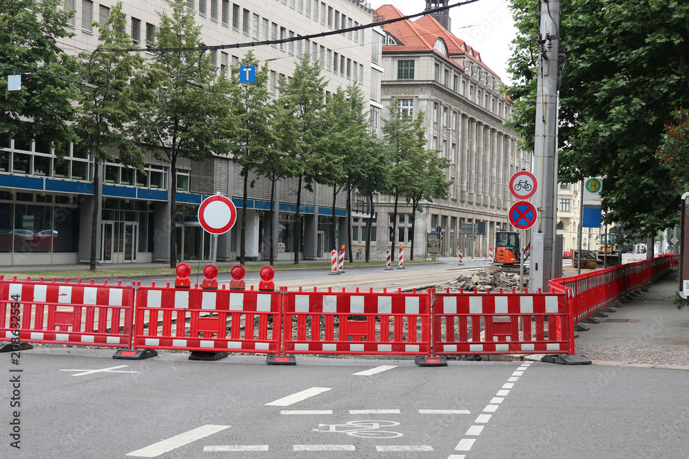 Naklejka premium Straßenbaustelle