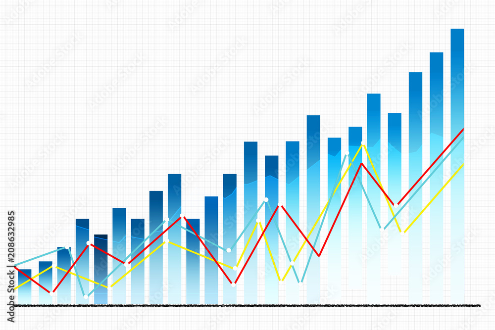 Obraz premium business graph chart ideas concept white diagram background financial ideas concept