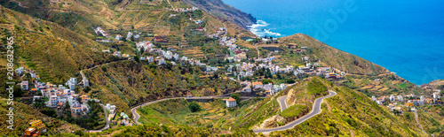 beautiful view of the Taganana village in Anaga mountains, Tenerife, Canary Islands,Spain-Panorama photo
