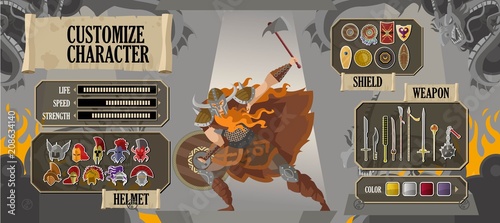 videogame ui customize character screen