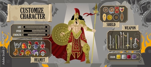 videogame ui customize character screen