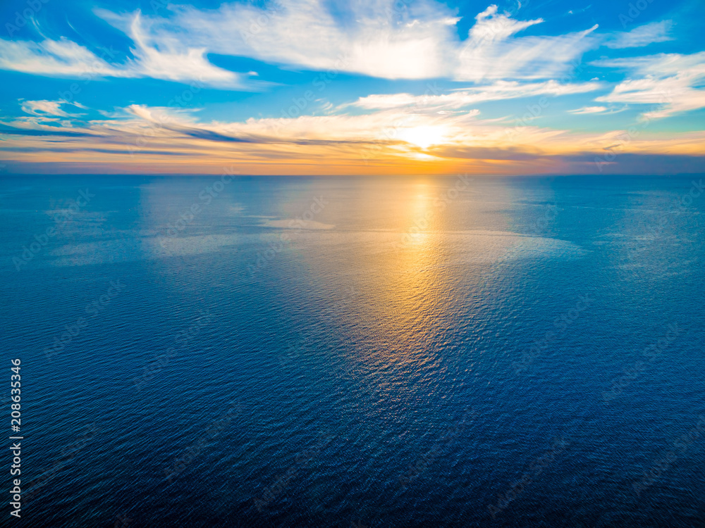 Minimalist seascape sunset - over tranquil sea