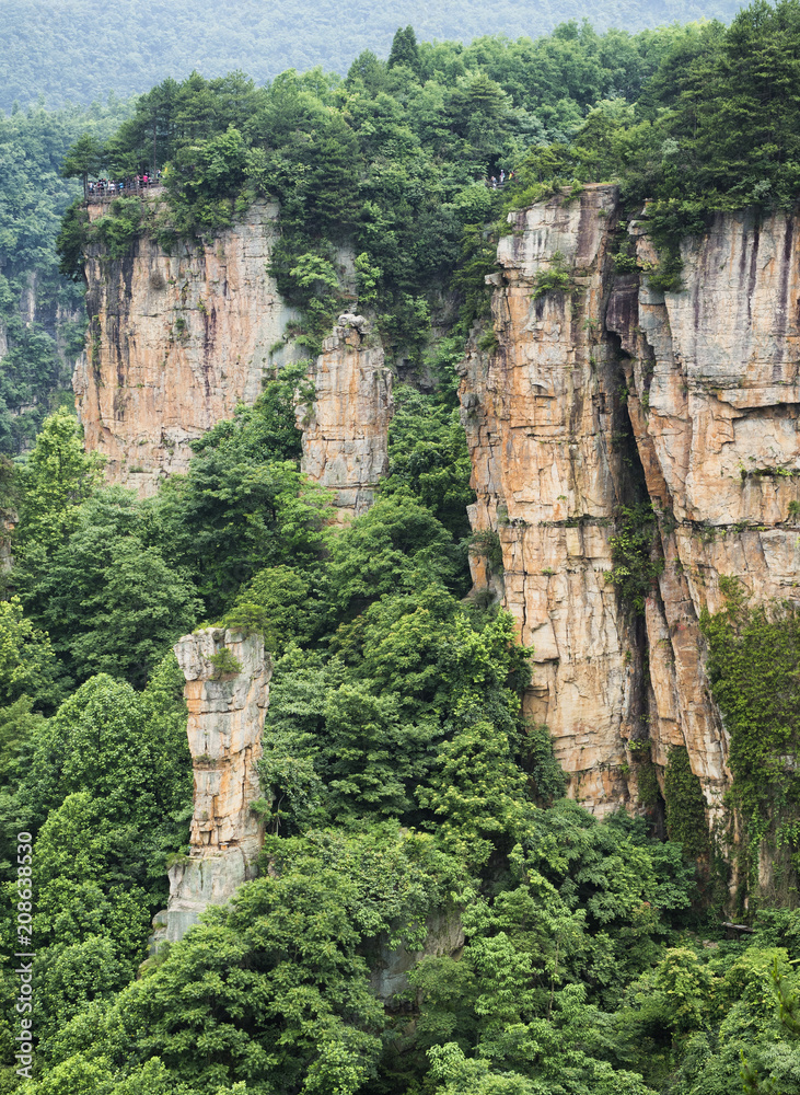 Tianzi Mountain column karst at Wulingyuan Scenic Area, Zhangjiajie National Forest Park, Hunan, China