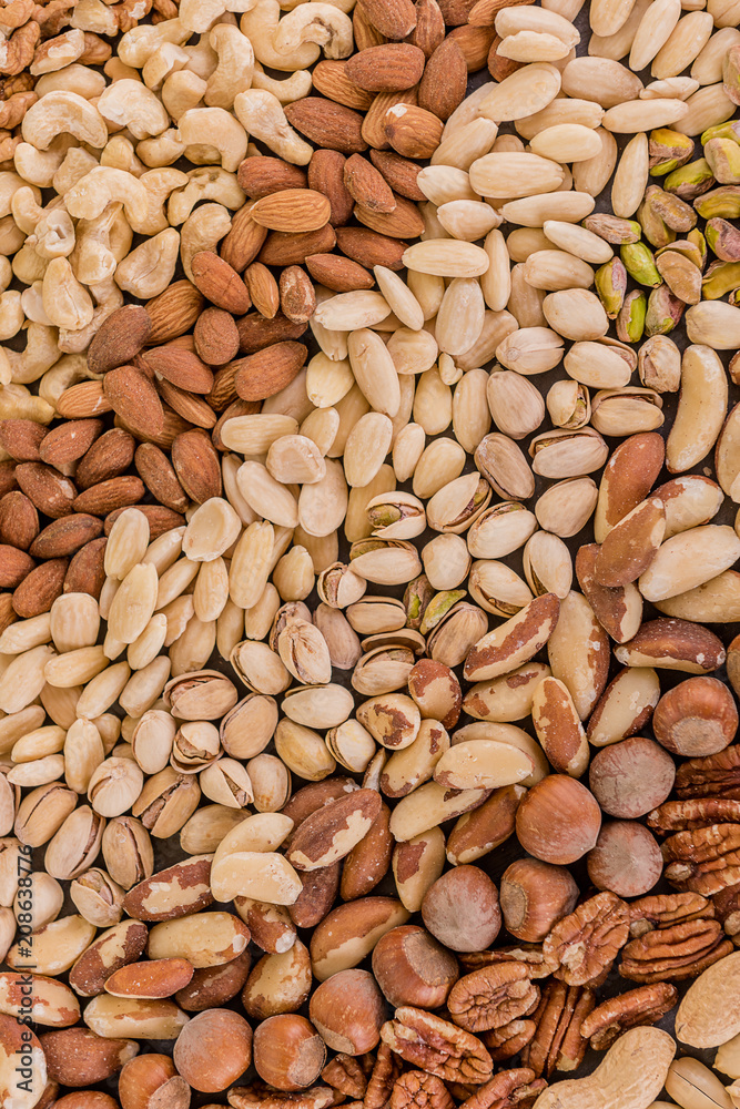 filled frame of variety mixture of nuts filled frame of variety mixture of nuts