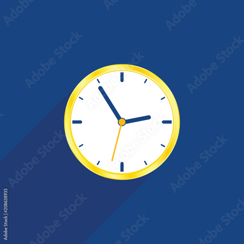 clock illustration on blue background