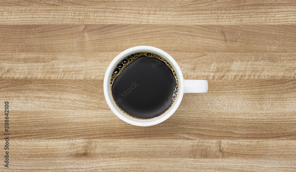Cup of coffee, top view Cup of coffee, top view