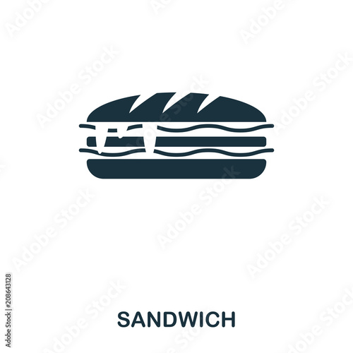 Sandwich icon. Mobile apps, printing and more usage. Simple element sing. Monochrome Sandwich icon illustration.