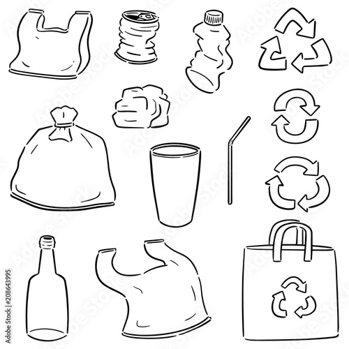 vector set of recycle item