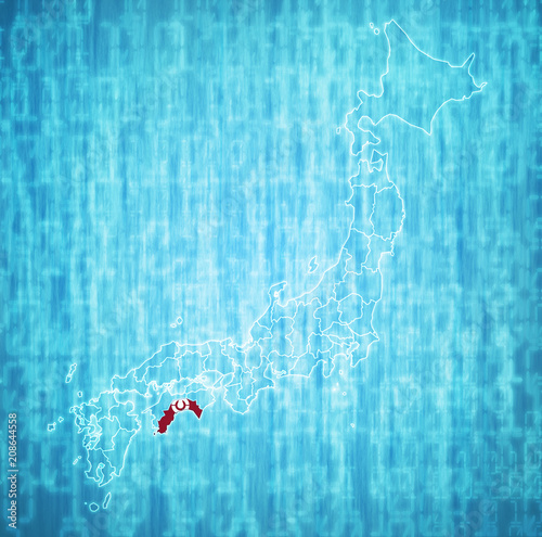 kochi prefecture on administration map of japan © michal812