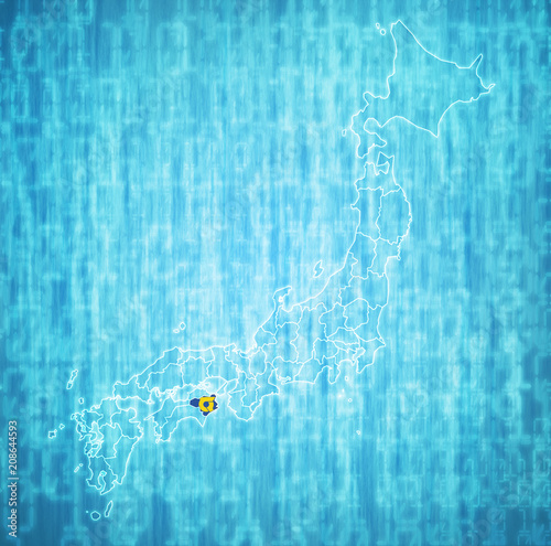 tokushima prefecture on administration map of japan © michal812
