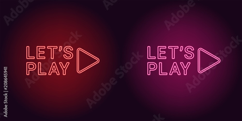 Neon icon of Red and Pink Lets Play