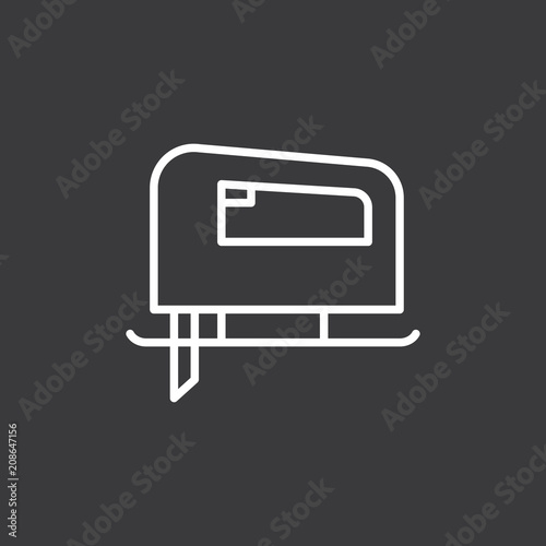 line jig saw icon on dark background