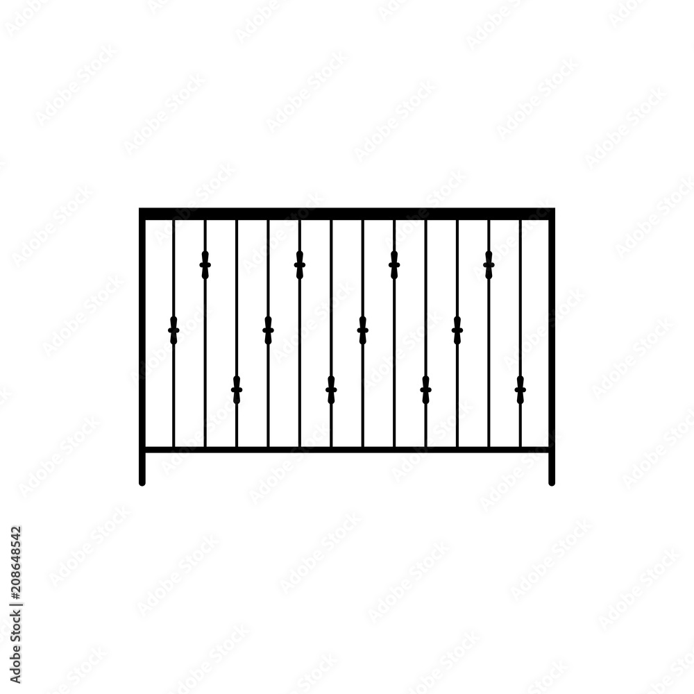 Sketch stair grille bar trellis fence isolated vector icon.