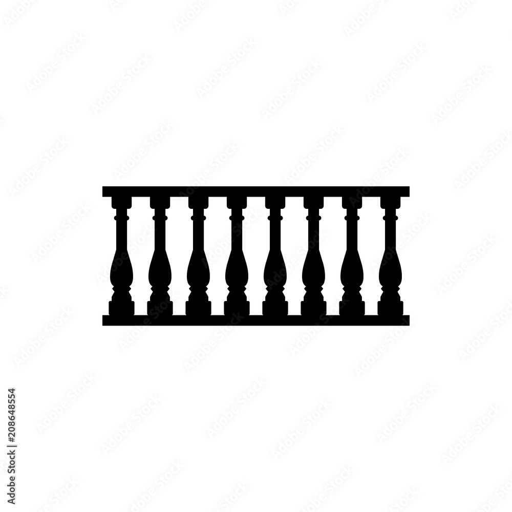 Fototapeta premium Sketch stair grille bar trellis fence isolated vector icon.