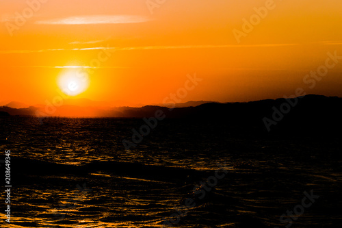 Por do Sol nas lagoas da cidade de Laguna Santa Catarina Brasil