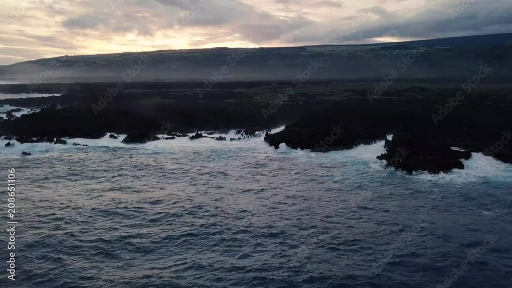 Sunset over Punaluu Black Sand Beach Big Island Hawaii Sunset over Punaluu Black Sand Beach Big Island Hawaii