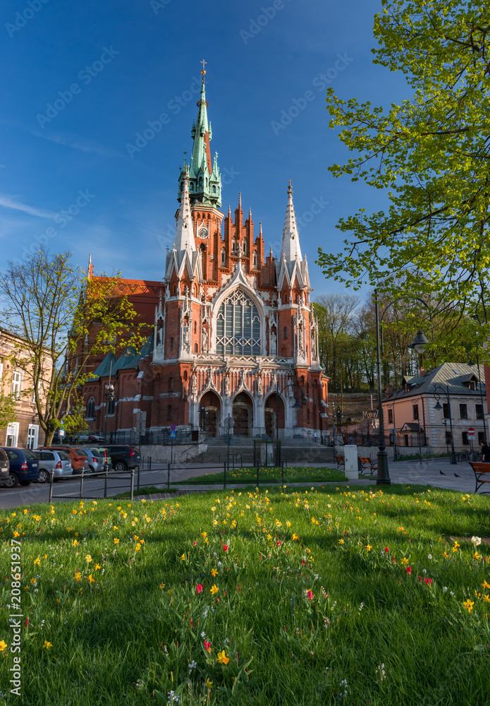 Fototapeta premium Kraków, Polska, kościół św. Józefa na Podgórzu, wiosna