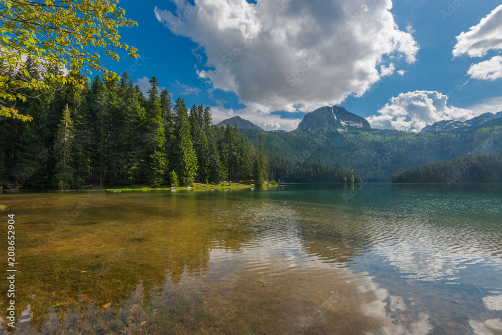 Natural landscape. Mountain lake, Black Lake, Durmitor National Park, Montenegro