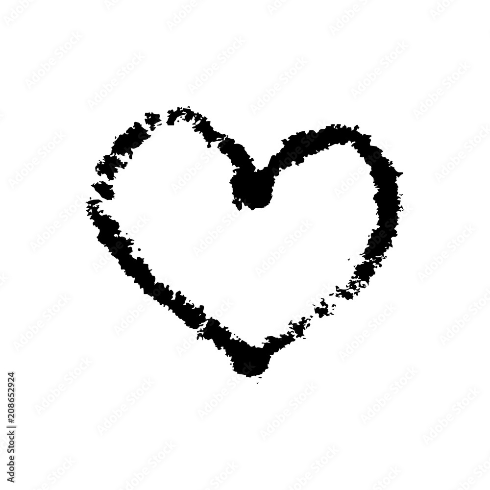 Heart monochrome symbol hand drawn Heart monochrome symbol hand drawn