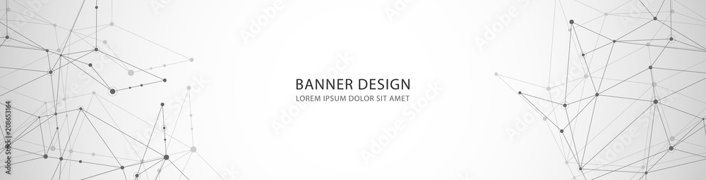 Vector banner design, network connection with lines and dots Vector banner design, network connection with lines and dots