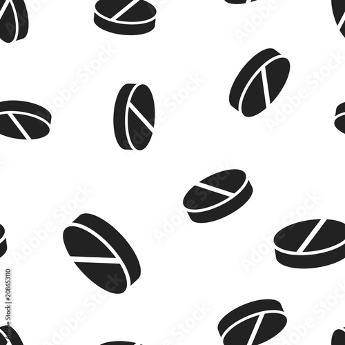 Pill icon seamless pattern background. Business concept vector illustration. Capsule medical symbol pattern.