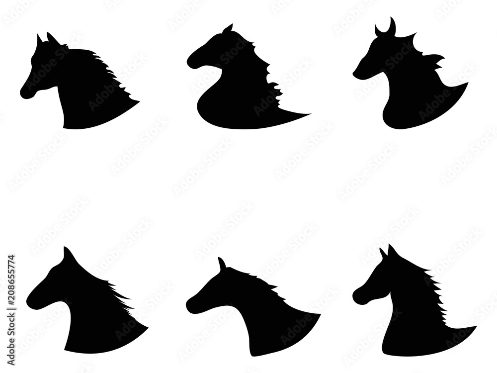 Fototapeta premium horse head Silhouette icon