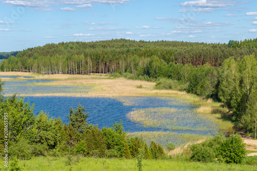 Beautiful view of the hills and lakes of Braslav region, Belarus