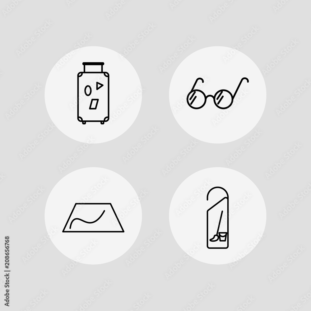 Travel vector icons set. Outlined linear icons Travel vector icons set. Outlined linear icons
