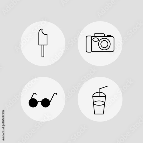 Travel vector icons set. Outlined linear icons
