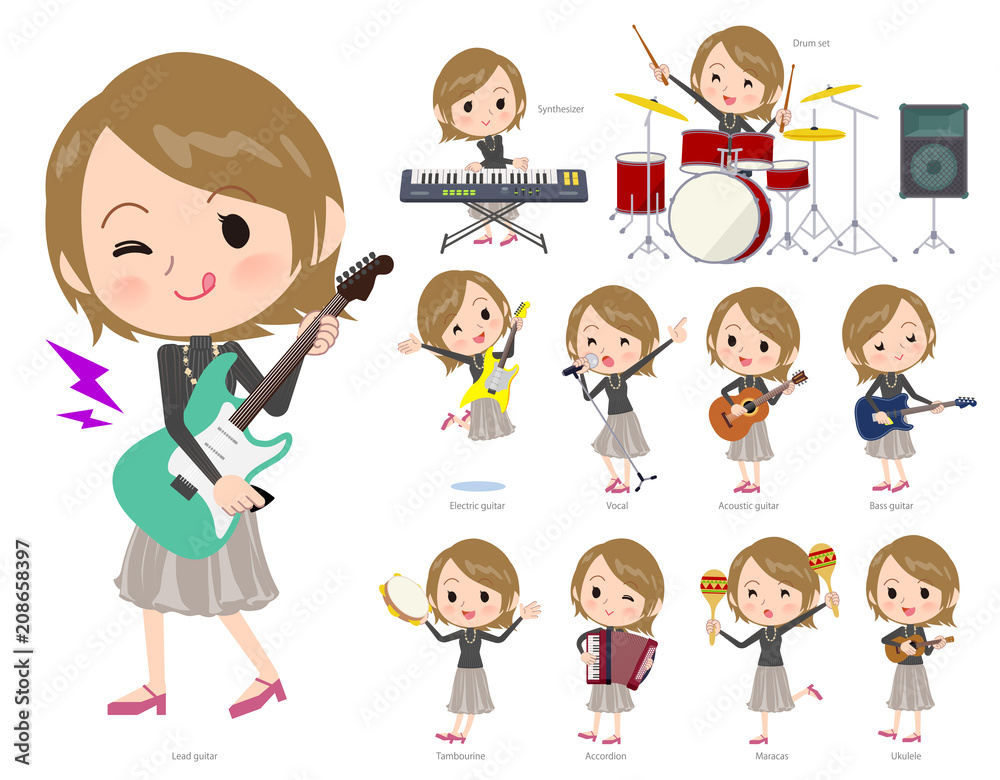 Short hair black high necked women_pop music Short hair black high necked women_pop music